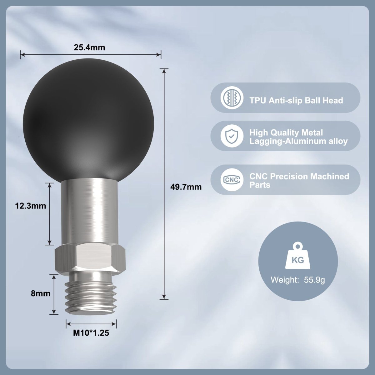 1 Inch Ball Head M6 M8 M10 1/4 Screw - CAME - TV