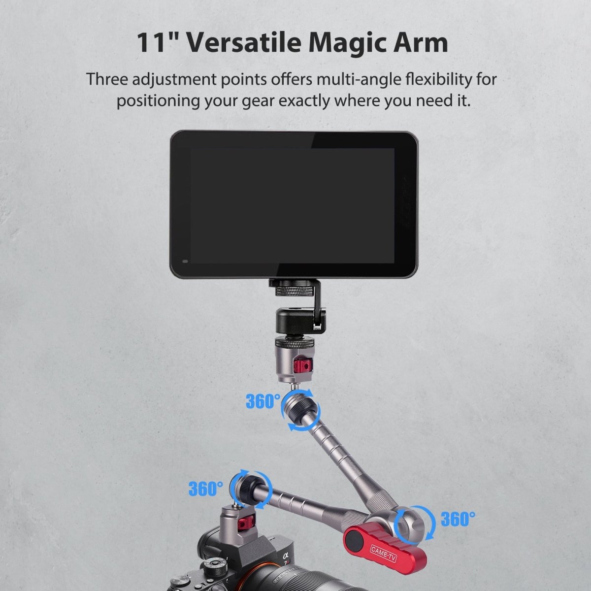 11" Articulating Magic Arm with 1/4 Screw Retractable Arri Pin - CAME - TV