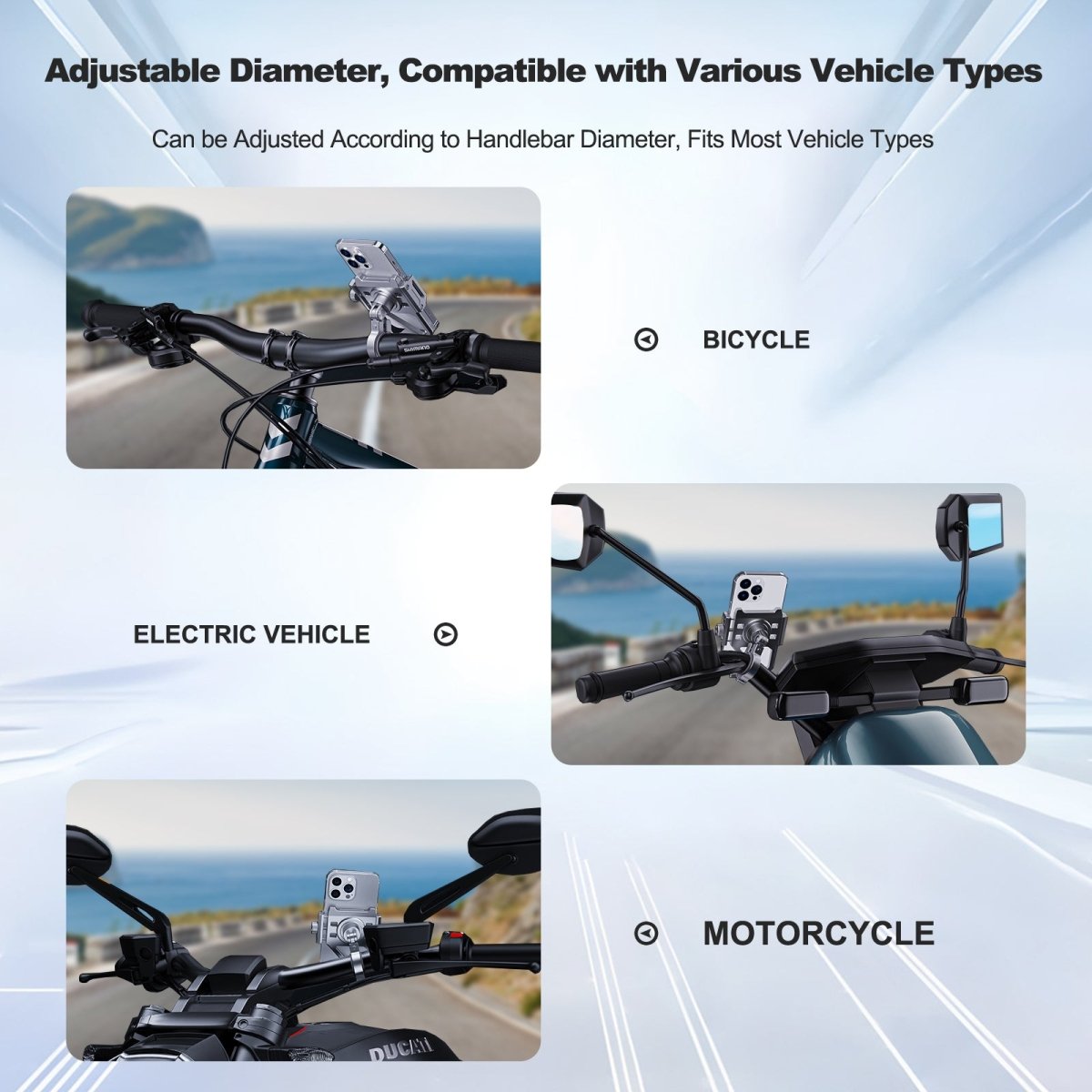 360° Rotating Aluminum Alloy Cycling Phone Holder - CAME - TV