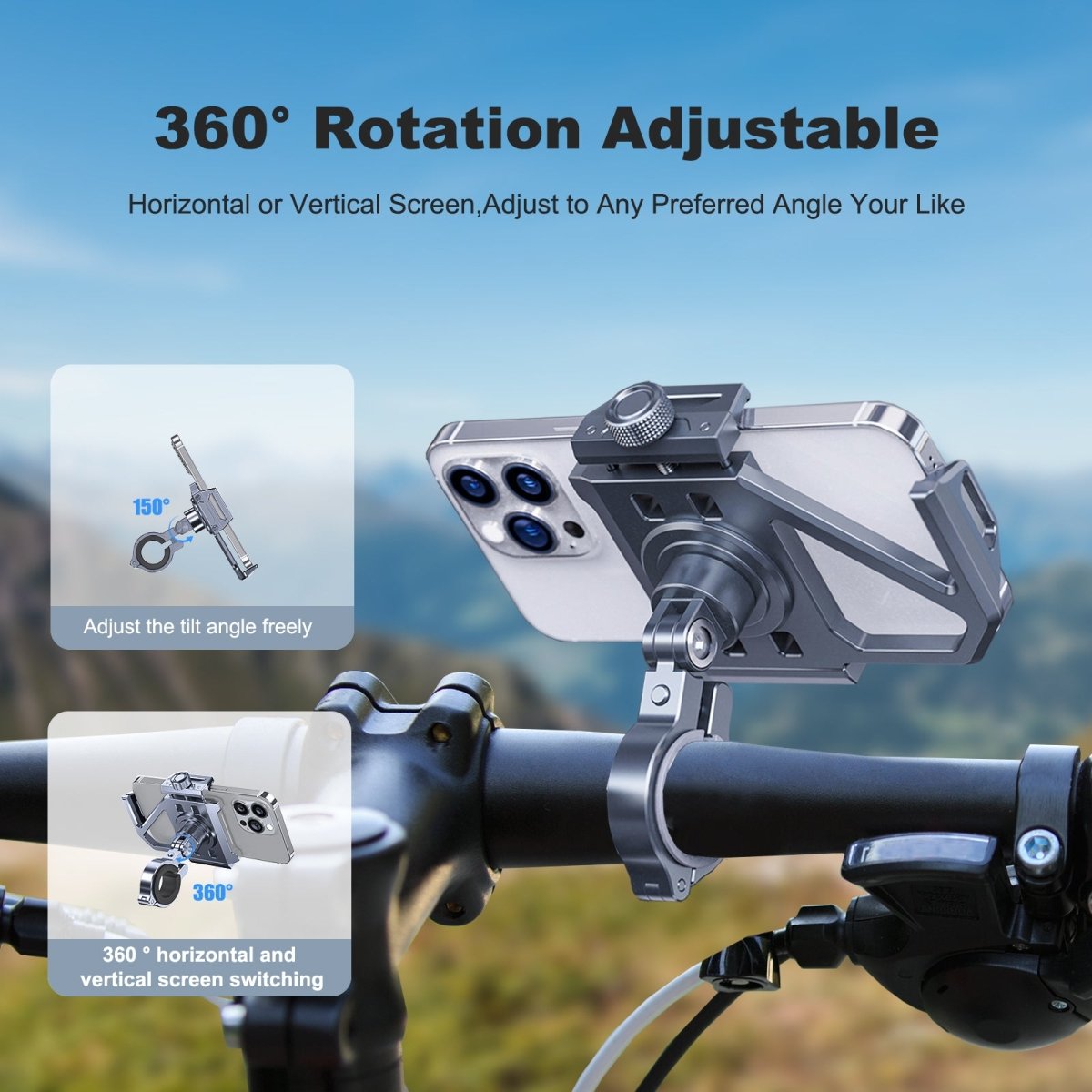 360° Rotating Aluminum Alloy Cycling Phone Holder - CAME - TV