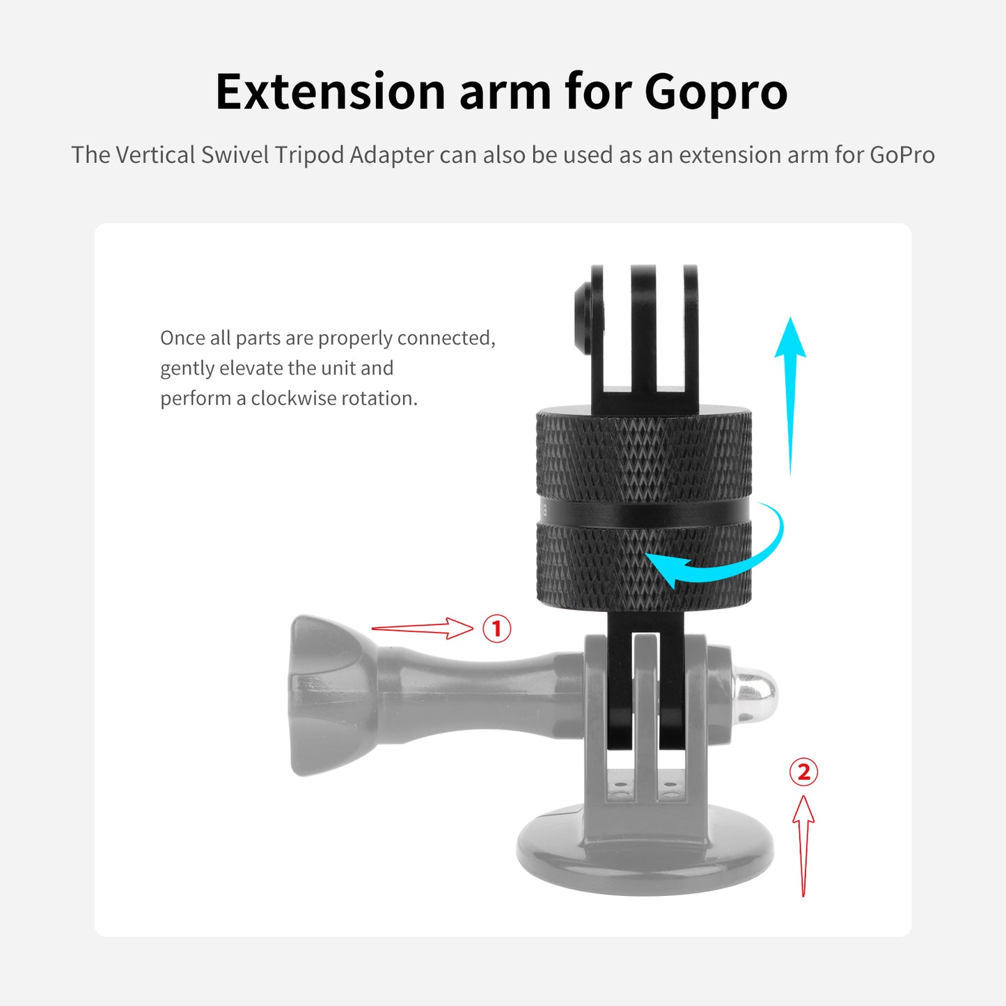 Mechrig 360° Rotating Metal Adapter for GoPro