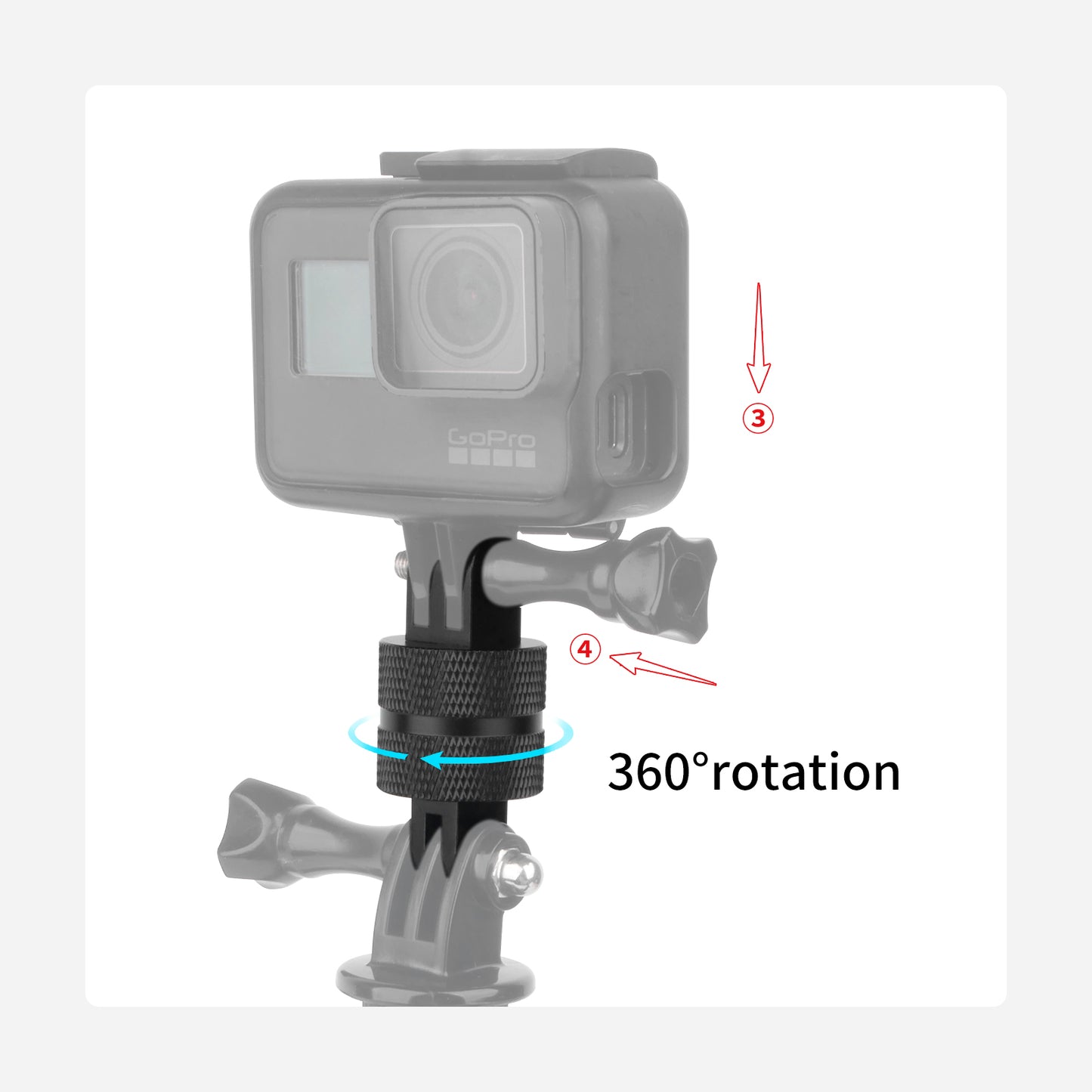 Mechrig 360° Rotating Metal Adapter for GoPro