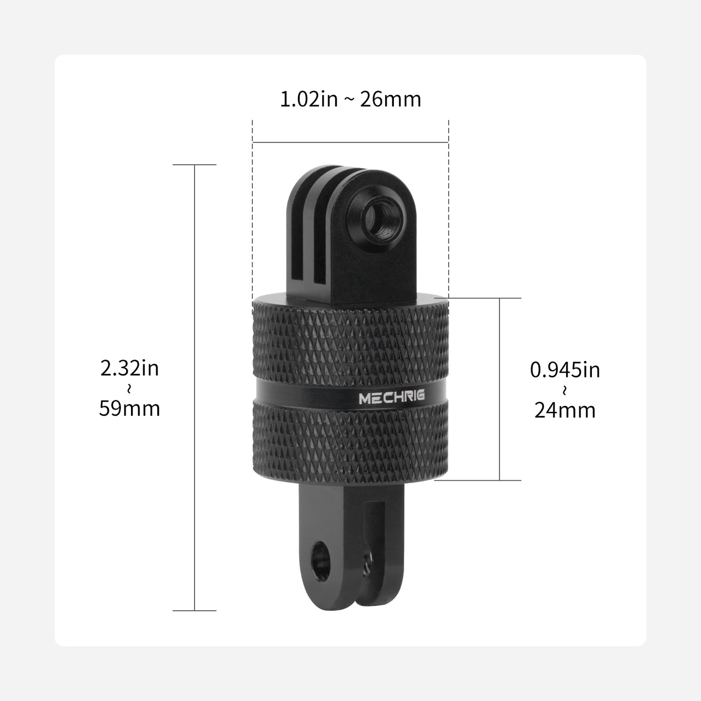 Mechrig 360° Rotating Metal Adapter for GoPro