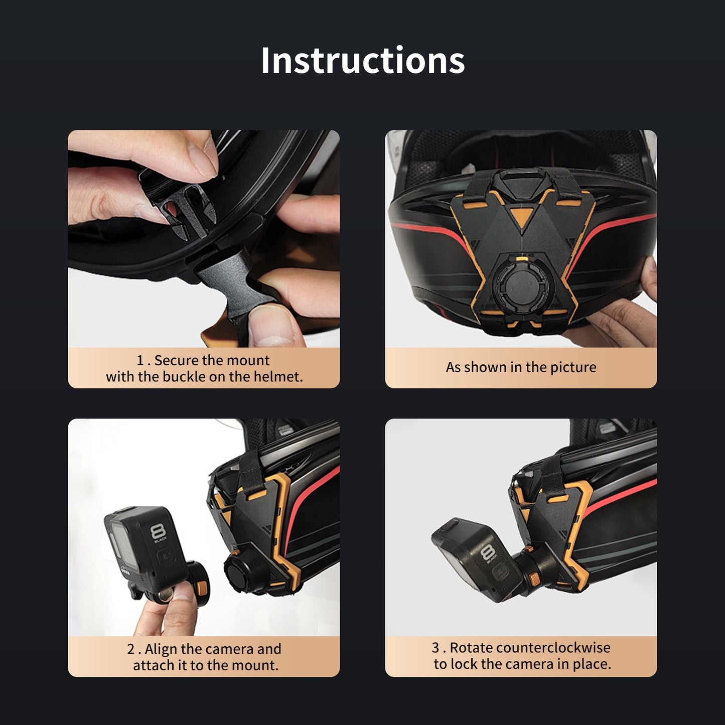 Mechrig Magnetic Quick Release Helmet Chin Strap Mount for Action Camera