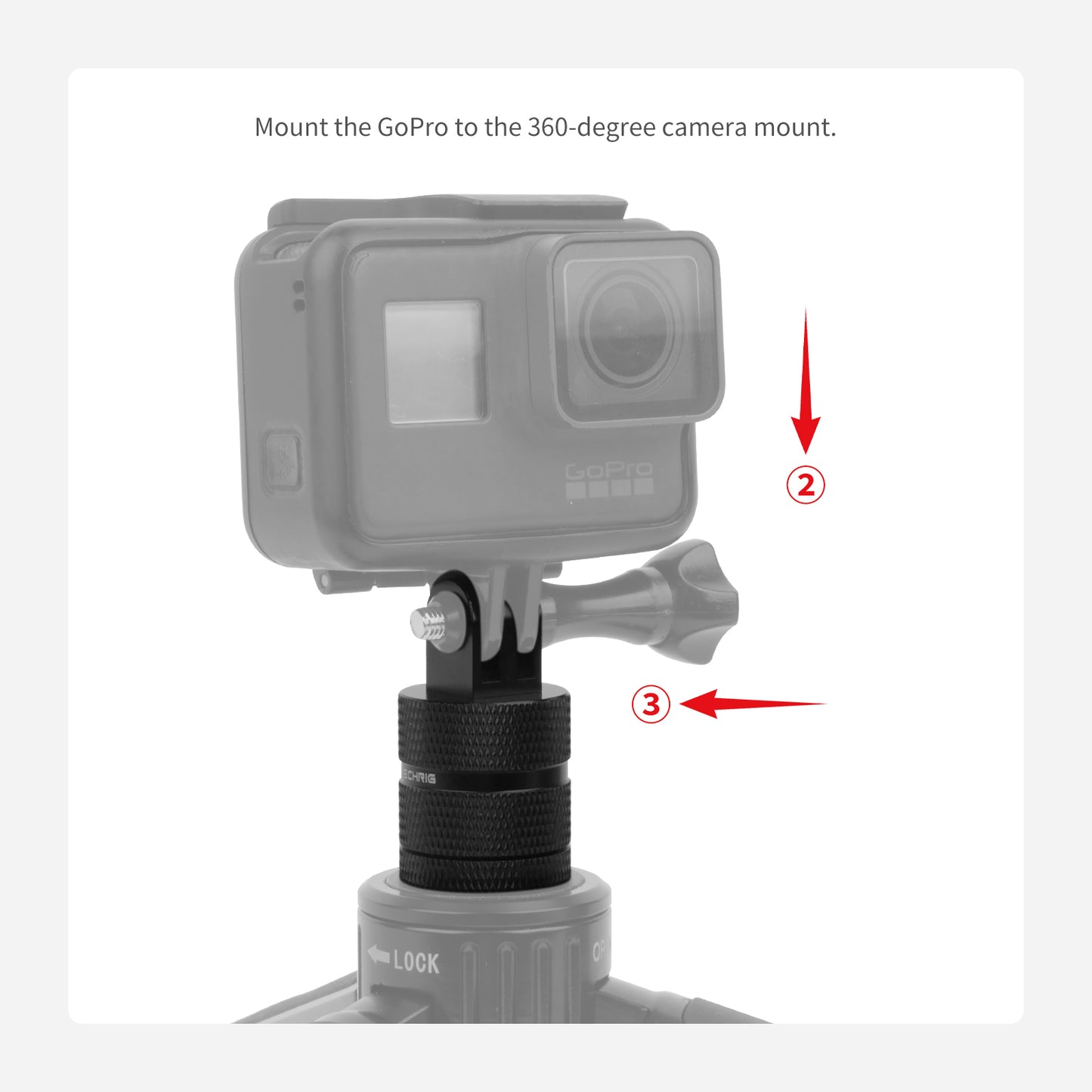 Mechrig 360° Rotating Metal Adapter 1/4 Screw to GoPro Stand