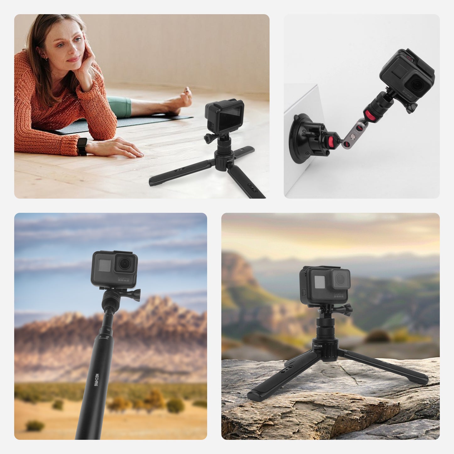 Mechrig 360° Rotating Metal Adapter 1/4 Screw to GoPro Stand