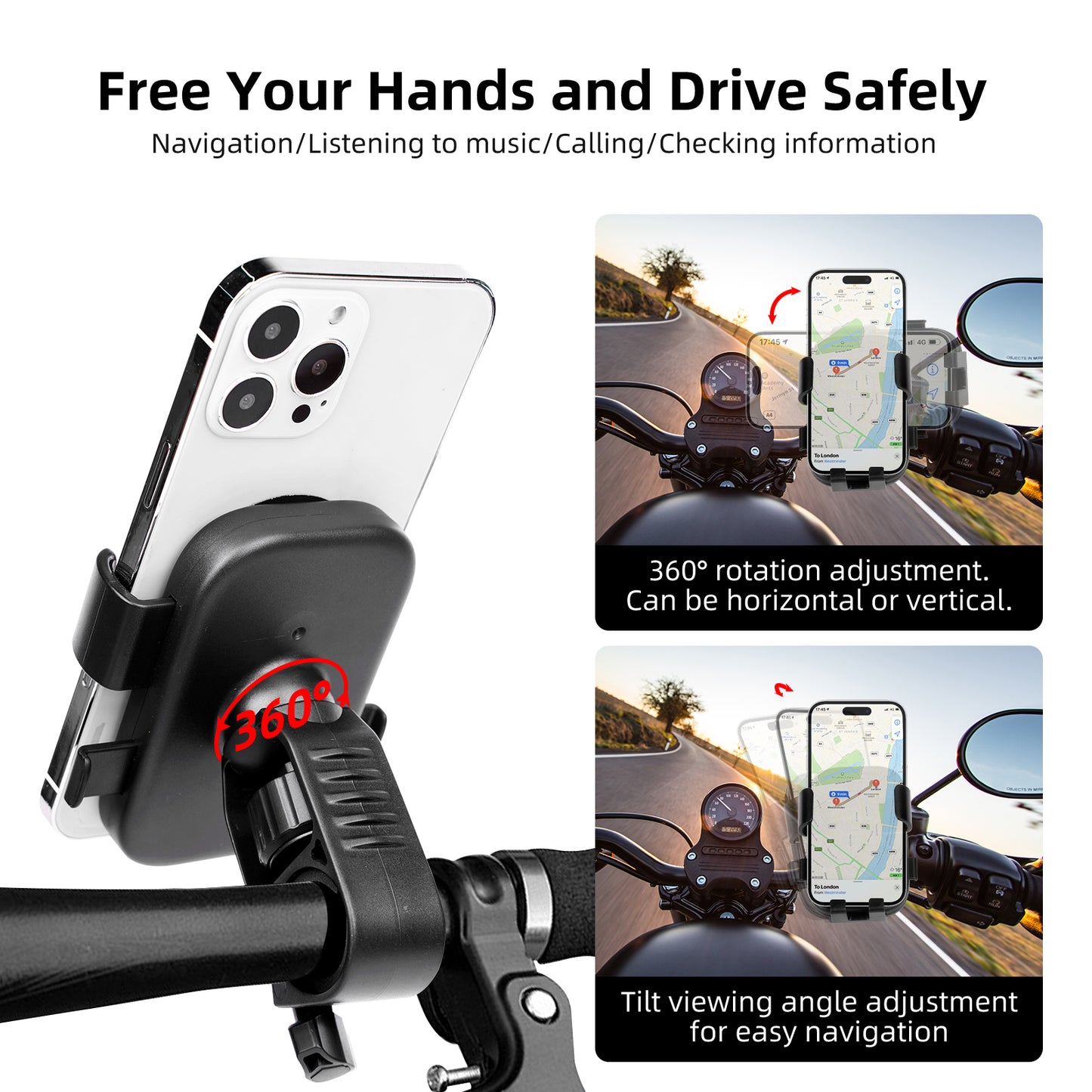 Mechrig Upgraded Adjustable Riding Phone Holder