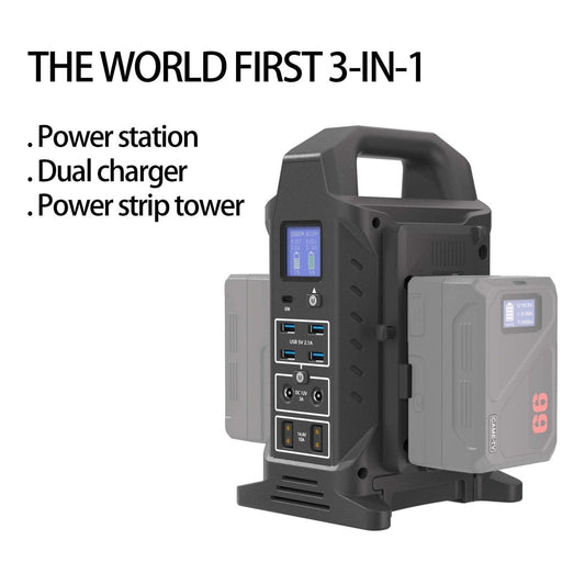 CAME - TV Dual V - Mount Battery Charger, Power Station and Power Strip 3 - in - 1 - CAME - TV