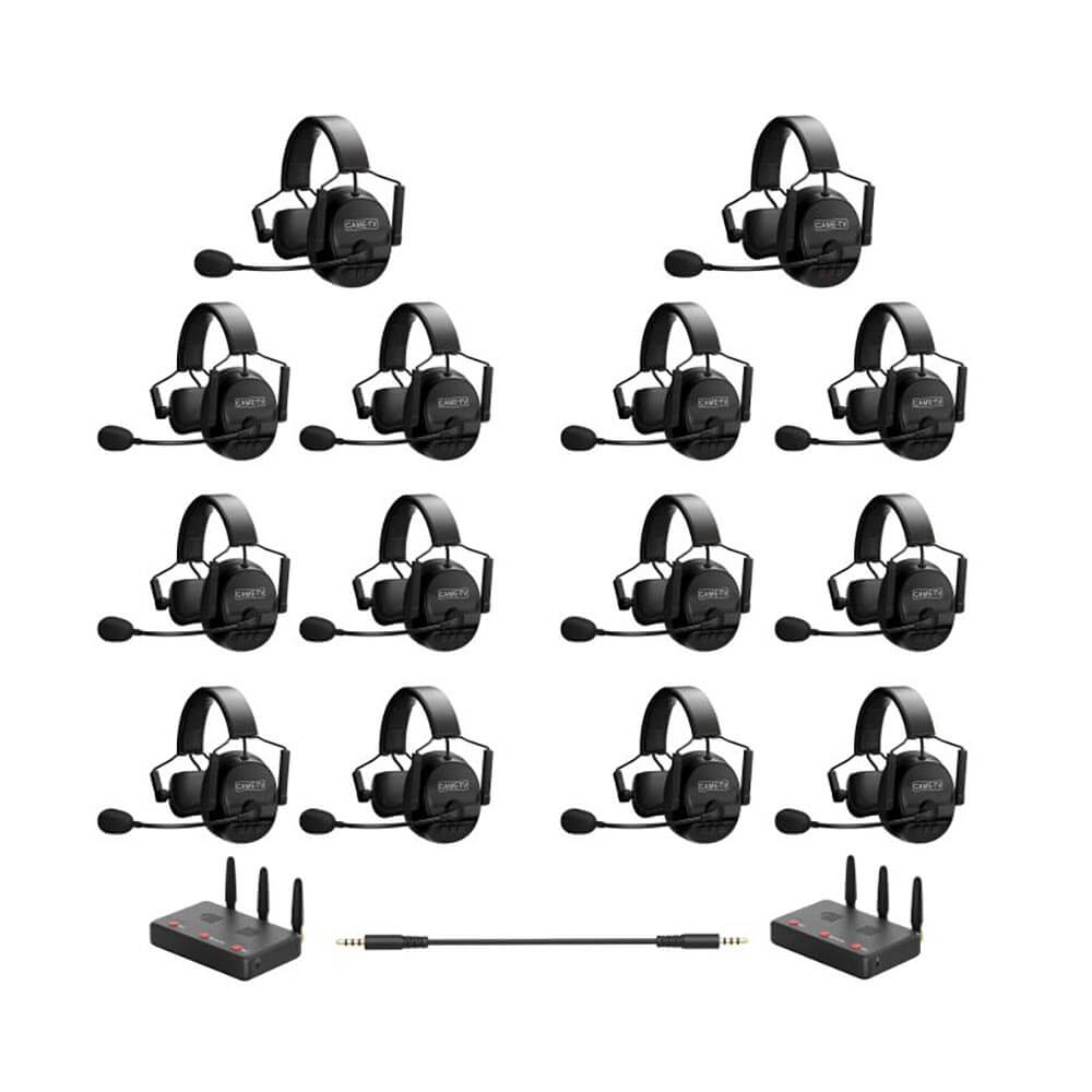 CAME - TV KUMINIK8 Duplex Digital Wireless Intercom Headset Distance up to 1500ft (450 Meters) with Hardcase - Single Ear 14 Pack - CAME - TV