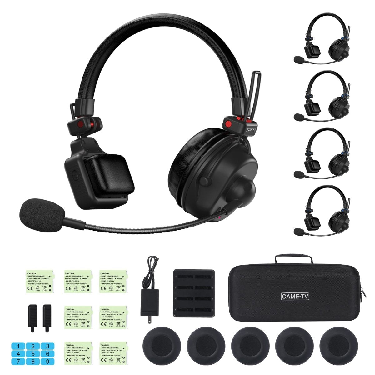 CAME - TV WAERO Pro Full Duplex Dual Antenna 1.9G Lightweight Wireless Intercom Headset - 5 Pack - CAME - TV