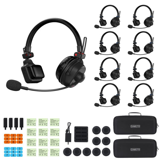 CAME - TV WAERO Pro Full Duplex Dual Antenna 1.9G Lightweight Wireless Intercom Headset - 9 Pack - CAME - TV