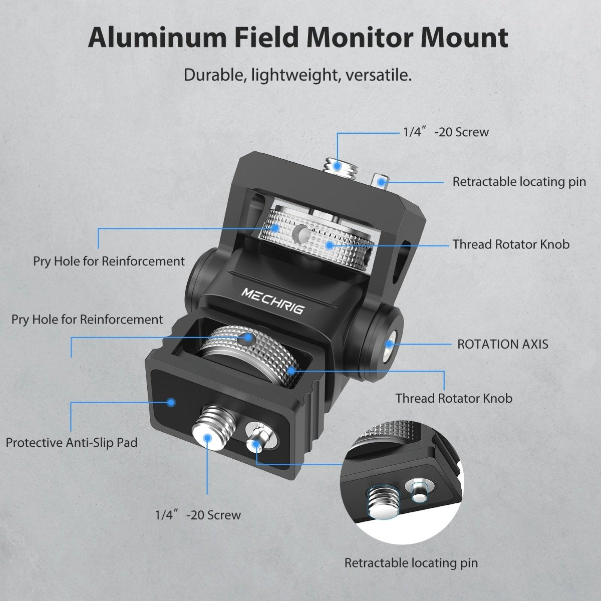 Constant Damping Tripod Head Arri Locating Pin 1/4" Screws to 1/4" Screws - CAME - TV