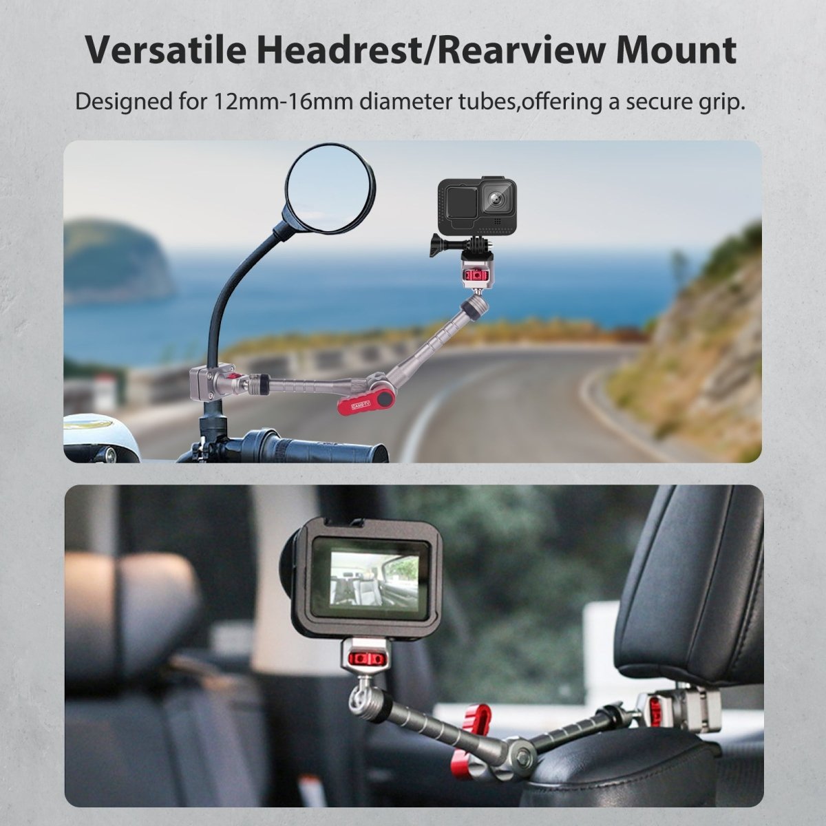 Headrest/Rearview Mirror 11" Magic Arm Mount - CAME - TV