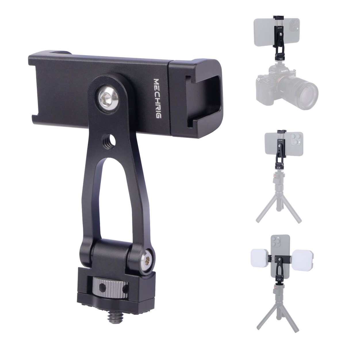 Mechrig Aluminum 360° Rotation & 180° Tilt Phone Clamp with 1/4" Screw - CAME - TV