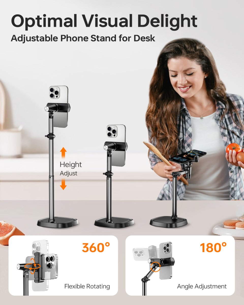 Mechrig Aluminum Alloy Retractable Overhead Shot Desktop Phone Holder - CAME - TV