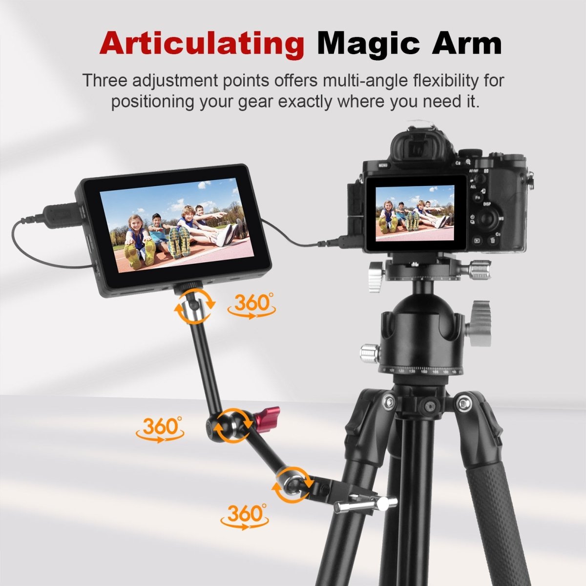 Mechrig Aluminum Super Clamp with 1/4" Screw 11" Articulating Magic Arm - CAME - TV