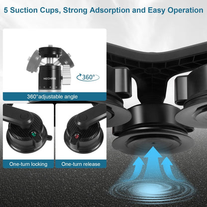 Mechrig Five Suction Cup Car Mount Kit with 59” Retractable Selfie Stick - CAME - TV