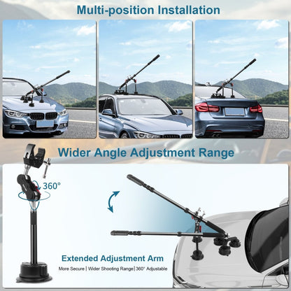 Mechrig Five Suction Cup Car Mount Kit with 59” Retractable Selfie Stick - CAME - TV