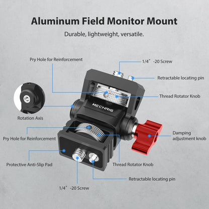 Mechrig Knob Adjustment Damping Tripod Head Arri Locating Pin 1/4" Screws to 1/4" Screws - CAME - TV