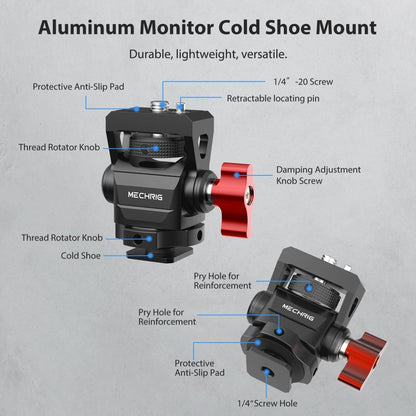 Mechrig Knob Adjustment Damping Tripod Head Arri Locating Pin 1/4" Screws to Cold Shoe Base - CAME - TV