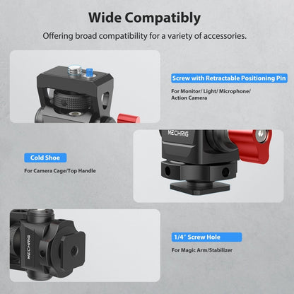 Mechrig Knob Adjustment Damping Tripod Head Arri Locating Pin 1/4" Screws to Cold Shoe Base - CAME - TV