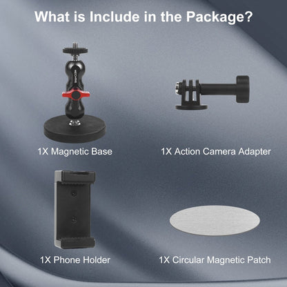 Mechrig Magnetic Ball Head Magic Arm Mount with Phone Clip and Gopro Stand - CAME - TV