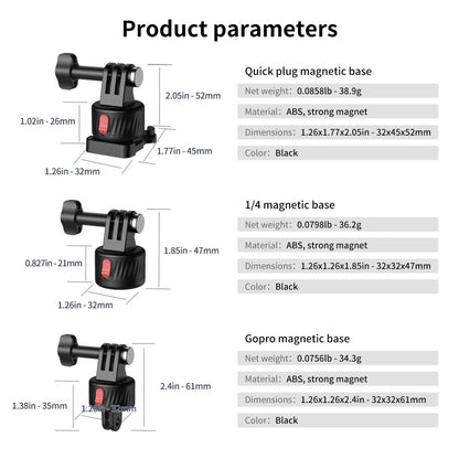 Mechrig Magnetic Quick Release Adapter Set for GoPro - CAME - TV