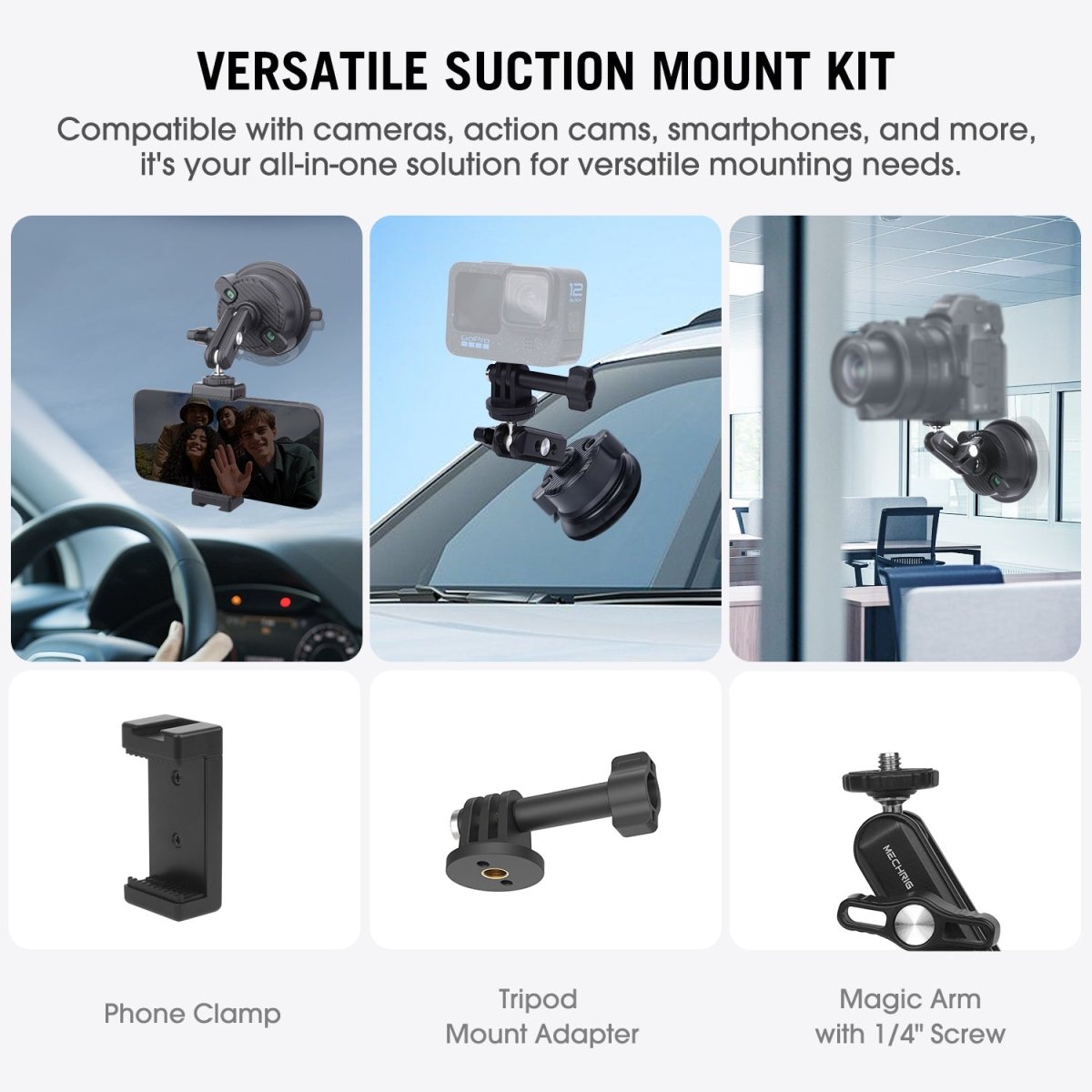 Mechrig Suction Cup Camera Mount with Ballhead Magic Arm - CAME - TV