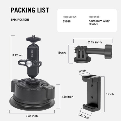 Mechrig Suction Cup Camera Mount with Ballhead Magic Arm - CAME - TV