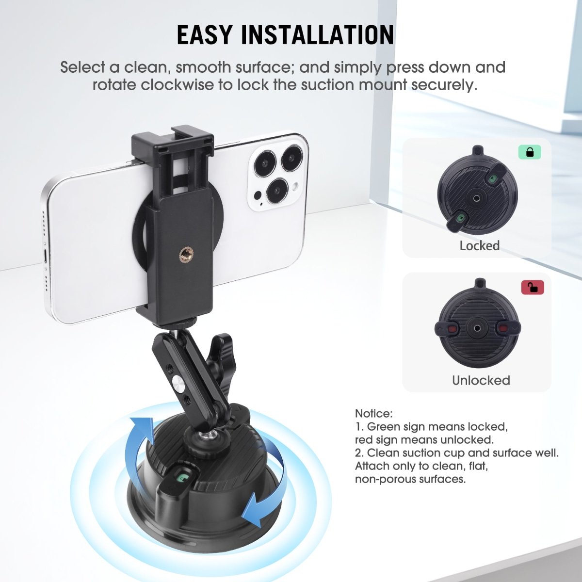 Mechrig Suction Cup Camera Mount with Ballhead Magic Arm - CAME - TV