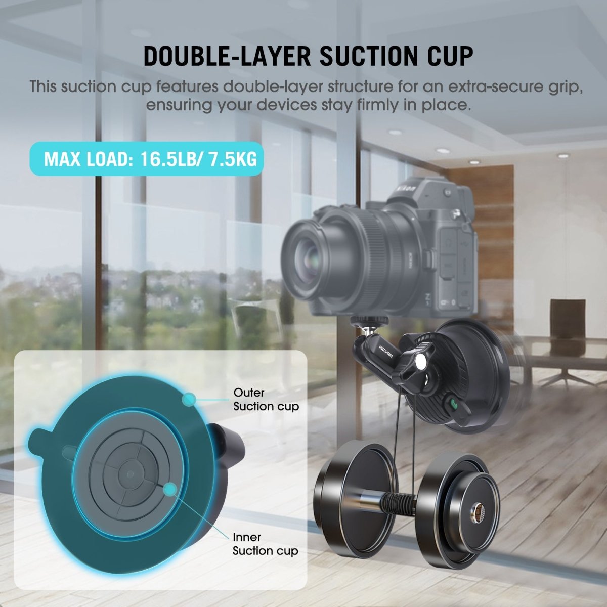 Mechrig Suction Cup Camera Mount with Ballhead Magic Arm - CAME - TV