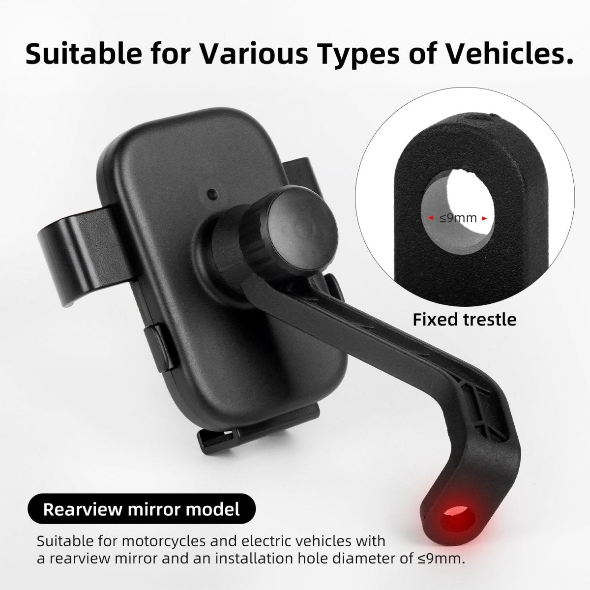 Motorcycle Rearview Mirror Adjustable Phone Holder - CAME - TV