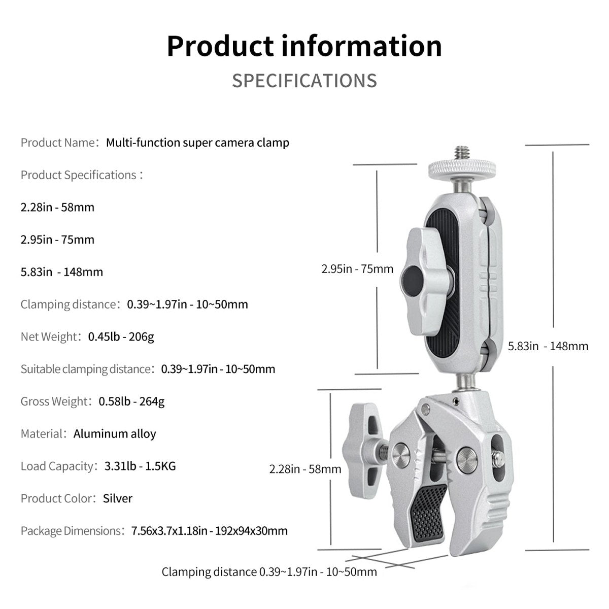 Multi Function Super Clamp With Ball Head Magic Arm - CAME - TV