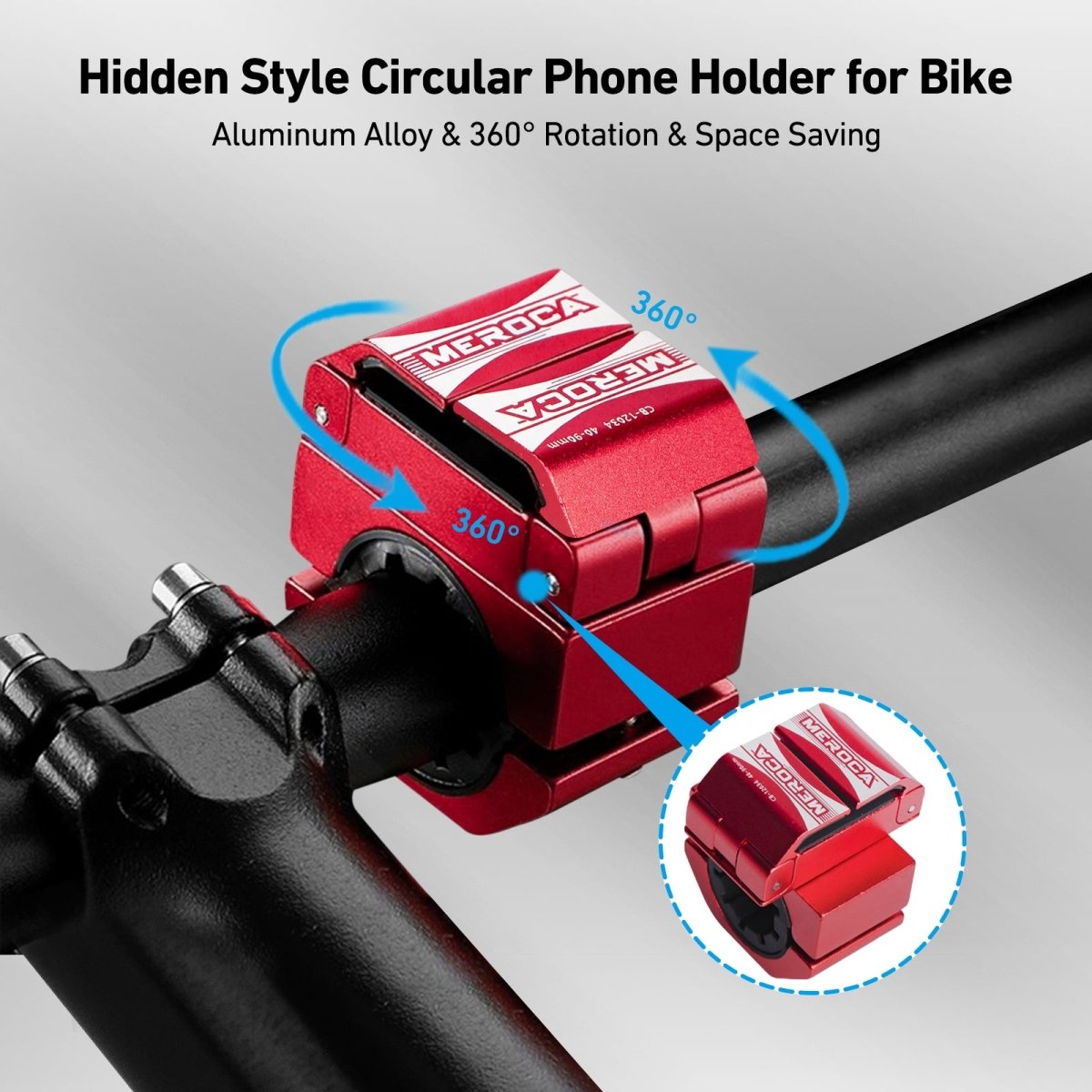 Rotated 360° Hidden Bike Aluminum Alloy Phone Holder - CAME - TV