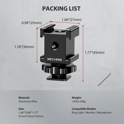 Triple Cold Shoe Camera Expansion Mount Base - CAME - TV