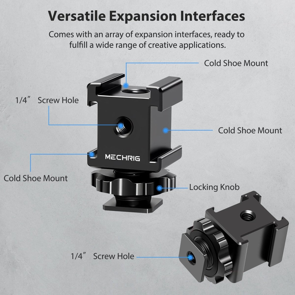 Triple Cold Shoe Camera Expansion Mount Base - CAME - TV