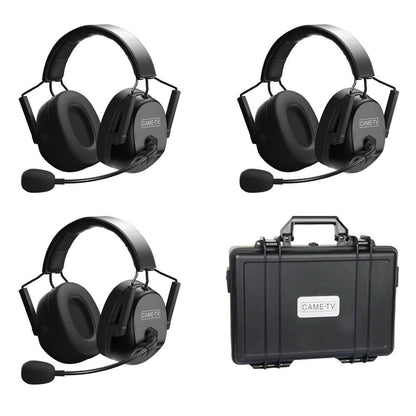 CAME - TV KUMINIK8 Duplex Digital Wireless Intercom Headset Distance up to 1500ft (450 Meters) with Hardcase - Dual Ear 3 Pack - CAME - TV