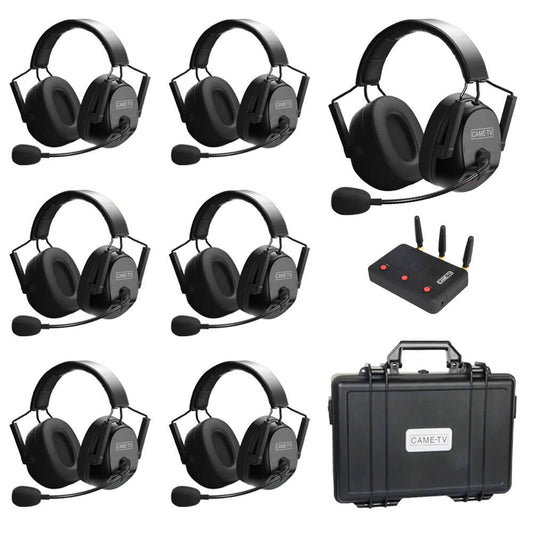 CAME - TV KUMINIK8 Duplex Digital Wireless Intercom Headset Distance up to 1500ft (450 Meters) with Hardcase - Dual Ear 7 Pack - CAME - TV