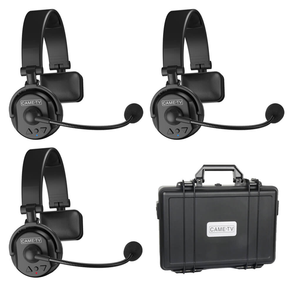 CAME - TV WAERO Duplex Digital Wireless Intercom Headset Communication System with Hardcase 3 Pack - CAME - TV